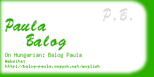 paula balog business card